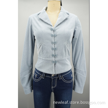 Double-Breasted items corduroy single-breasted Blouse
